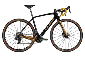 Vue du côté de la chaîne du Look 765 Gravel RS Carbon Champagne Glossy