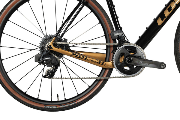 Groupe SRAM Force eTAP AXS sur Look 765 Gravel RS Carbon Champagne Glossy