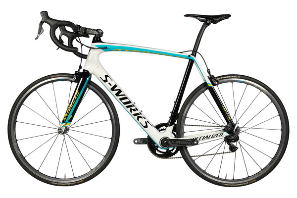 Non-drive side of the Specialized S-Works Tarmac SL5 Team Astana Dura-Ace Di2