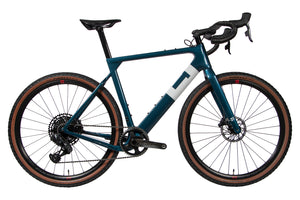 Vue du côte de la chaîne du 3T Exploro Team Force Eagle AXS Dark Blue